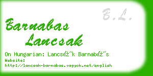 barnabas lancsak business card